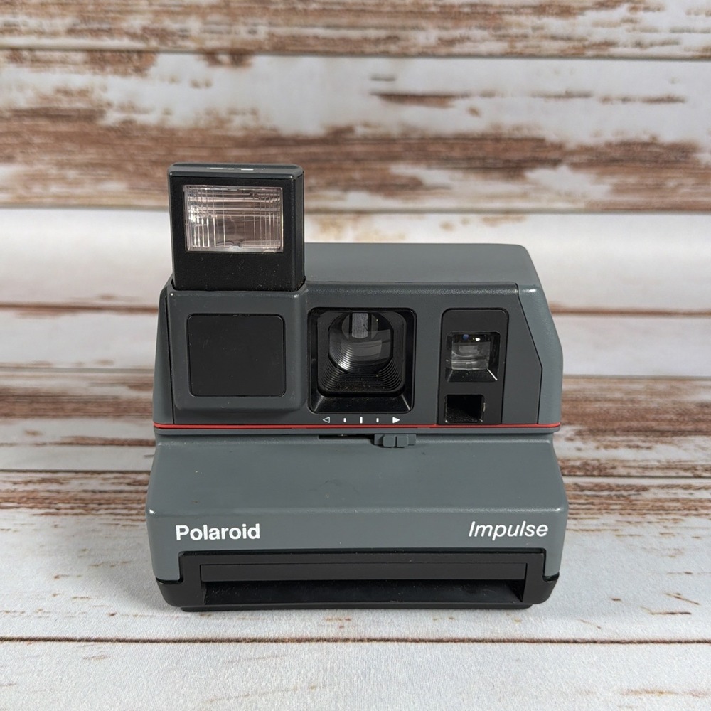 Polaroid Impulse 600 Series Instant Film Camera Gray Pop-Up Flash Used